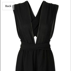 Black chiffon romper NWT